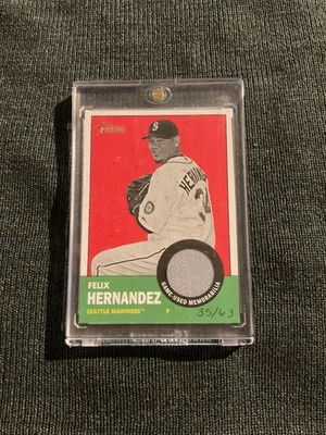Topps Heritage Felix Hernandez 2012 - Reliquia variación de intercambio de imágenes - SSP/63 raro Foto 1 de 2