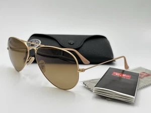 Ray Ban RB3025 112/M2 58mm AVIATOR METAL Brown POLARIZED /Gold AUTHENTIC ITALY - Bild 1 von 12