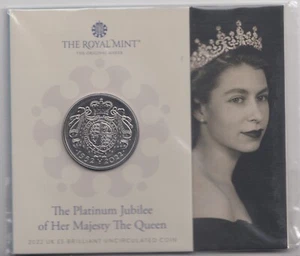 Coin The Platinum Jubilee 2022 Uk £5 Brilliant Uncirculated Coin - Picture 1 of 2