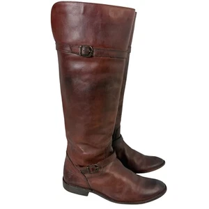 Frye Shirley Mujer Talla 6.5 B Botas Altas Cuero Marrón Hasta la Rodilla Montar 77745 - Imagen 1 de 15
