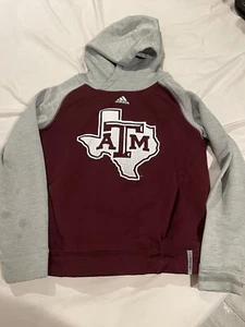 Adidas ClimaWarm Texas A&M Aggies Pullover Hoodie Youth Medium 10/12 Kids Maroon - Picture 1 of 6