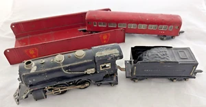 American Flyer Scale O 401 Locomotive Tender 495 Passenger Car PRR Marx Bridge - Picture 1 of 11