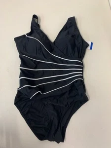 Traje de baño Christina para mujer minimizador de cintura traje de baño de una pieza negro grande - Imagen 1 de 5