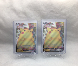 2 Sets of Pokemon Pickachu VMAX 044/185 Vivid Voltage Full Art Holo Ultra Rare