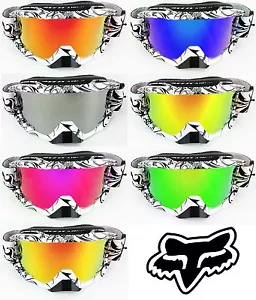 GOGGLE-SHOP FOX AIRSPACE MOTOCROSS MX OCCHIALI OBIETTIVO SPECCHIO CROMATO BMX MTB QUAD - Foto 1 di 8