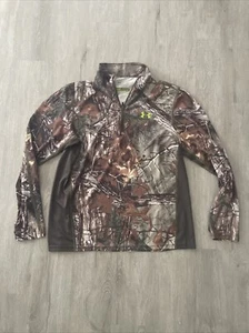Under Armour RealTree Pullover Large Camo Loose Heat Gear Scent Control 1/4 Zip - Picture 1 of 5