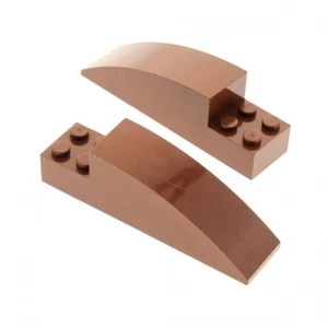 2x Lego Slope Curved 8x2x2 Red Brown Round Brick Star Wars 2509 41766 - Picture 1 of 1