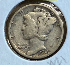 1936 D Mercury 10¢ VG m1 - Picture 1 of 2