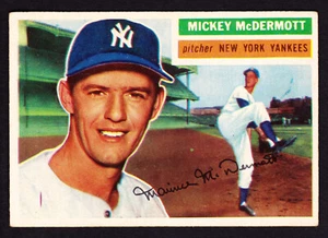 1956 TOPPS #340 MICKEY McDERMOTT YANKEES - Picture 1 of 2