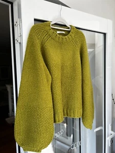 Morrison Chartreuse Lime Green Mohair Blend Knit Jumper 3-4 Dress Up Or Down - Picture 1 of 5