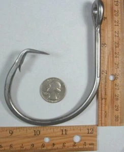 10 pcs 24/0 HD Stainless Circle Hook Shark Swordfish Halibut Big Baits NEW - Picture 1 of 4
