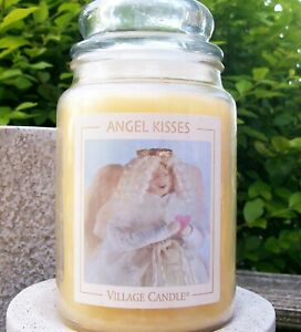 Village Candle Retired "ANGEL KISSES" Large 26 oz. Double 2 Wick ~SUPER RARE~NEW