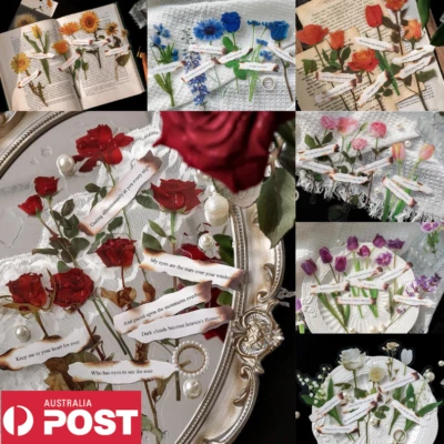 Large Rose Stickers Scrapbooking Journal Diary Planner Craft Sticker PET - image 1 of 4