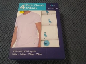 T-shirt classica Tailorbyrd confezione da 4 pezzi uomo taglia XL bianca - Foto 1 di 4