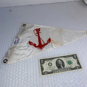 Vintage Taylor Made Co rot Anker Bild Boot Marine Nylon Wimpel Flagge 9"x17" K - Bild 1 von 2