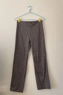 Vintage Snakeskin Print Grey Taupe Cotton Blend Bootcut Pants Size Small - Image 1 of 4