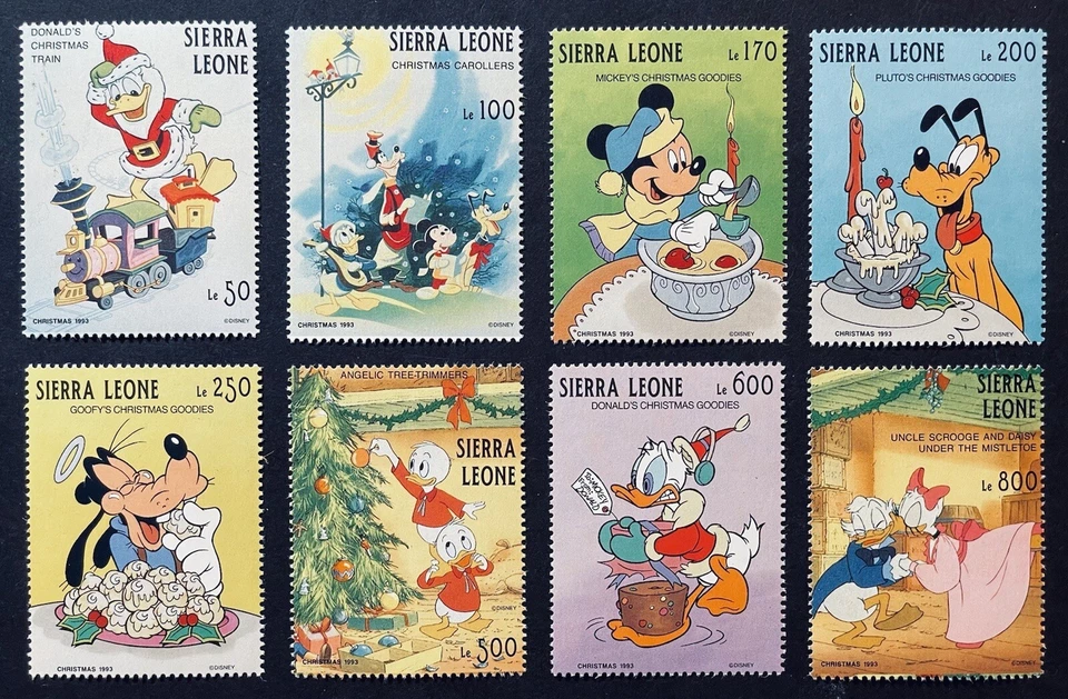 JUEGO DE SELLOS DE NAVIDAD SIERRA LEONA DISNEY 8V 1993 MNH TREN MICKEY DONALD GOOFY 1 Foto 1 de 1