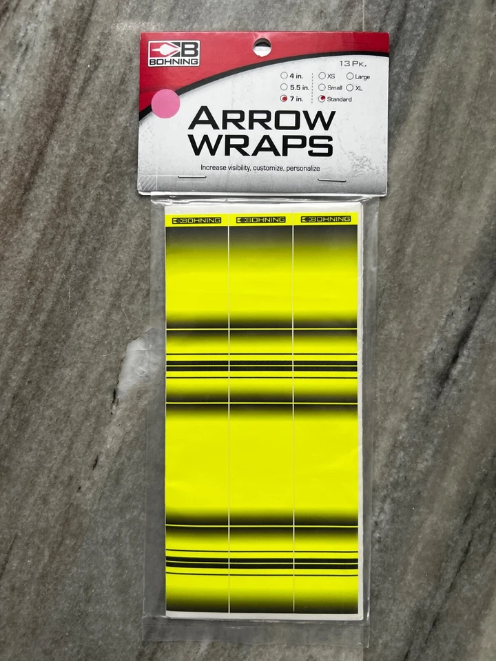 Envoltório de flecha Bohning amarelo e preto 13 peças 7 polegadas padrão - Imagem 1 de 1