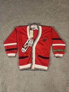 Vintage Levis Dockers Cardigan Boys Size 6 Red Buttons Stripes New W/ Tags 90s - Picture 1 of 14