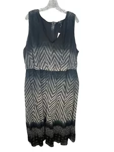 NEW NWT Jessica Simpson Graphic Print Maxi Dress Sz 2X $109 Chiffon Ombre - Picture 1 of 5