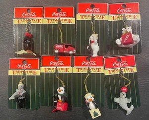 (8) Coca Cola Trim A Tree Collection Lot 1998 MINI Christmas Ornaments NIP - Picture 1 of 1