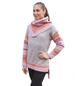 Damen Weich Warm Alpaka Wollmischung Gestrickt Rollkragen Pullover Andes Design - Picture 1 of 64