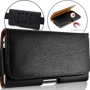 For Apple iPhone 16 15 14 13 Pro Max 12 11 Leather Belt Clip Holster Case Cover - Picture 1 of 12