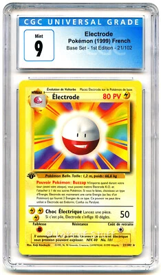 CGC 9 MINT French Electrode Base Set 1st Edition Rare 1999 Pokemon 21/102  -39 - Image 1 of 2