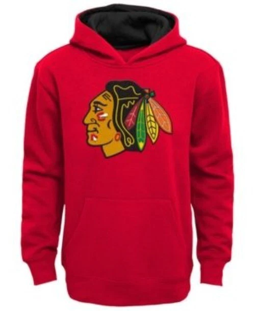 NHL Chicago Blackhawks Red Pullover Hoodie Sweatshirt Youth Large Stitched