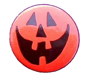 Hallmark BUTTON PIN Halloween Vintage PUMPKIN SMILEY Face JOL 1988 1,5' MINI - Bild 1 von 2