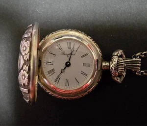 Bergland Umhängeuhr mit Sprungdeckel Handaufzug, inkl. Kette in 835 Silber - Bild 1 von 5