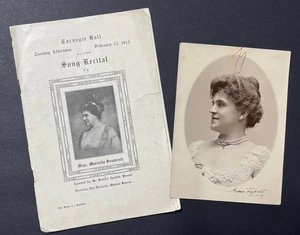 1915 Carnegie Hall Marcella Sembrich Recital Program w/ Aime Dupont Photo - Picture 1 of 10