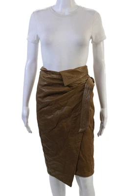 Falda envolvente Etoile Isabel Marant para mujer marrón piel de cordero talla 34 Foto 1 de 4
