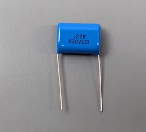 (20) 0.22uF 630V 10% ECI Metalized Mylar Film Capactors 224K 220nF Blue Poly NOS - Picture 1 of 2