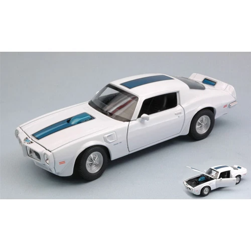 PONTIAC FIREBIRD TRANS AM 1972 WHITE WITH BLACK STRIPE 1:24-27 Welly Auto Strada - Immagine 1 di 1