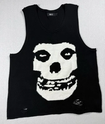 Iron Fist The MISFITS 针织背心毛衣衬衫 XL 深红 Ghost Distressed Band — 第 1/4 张图片