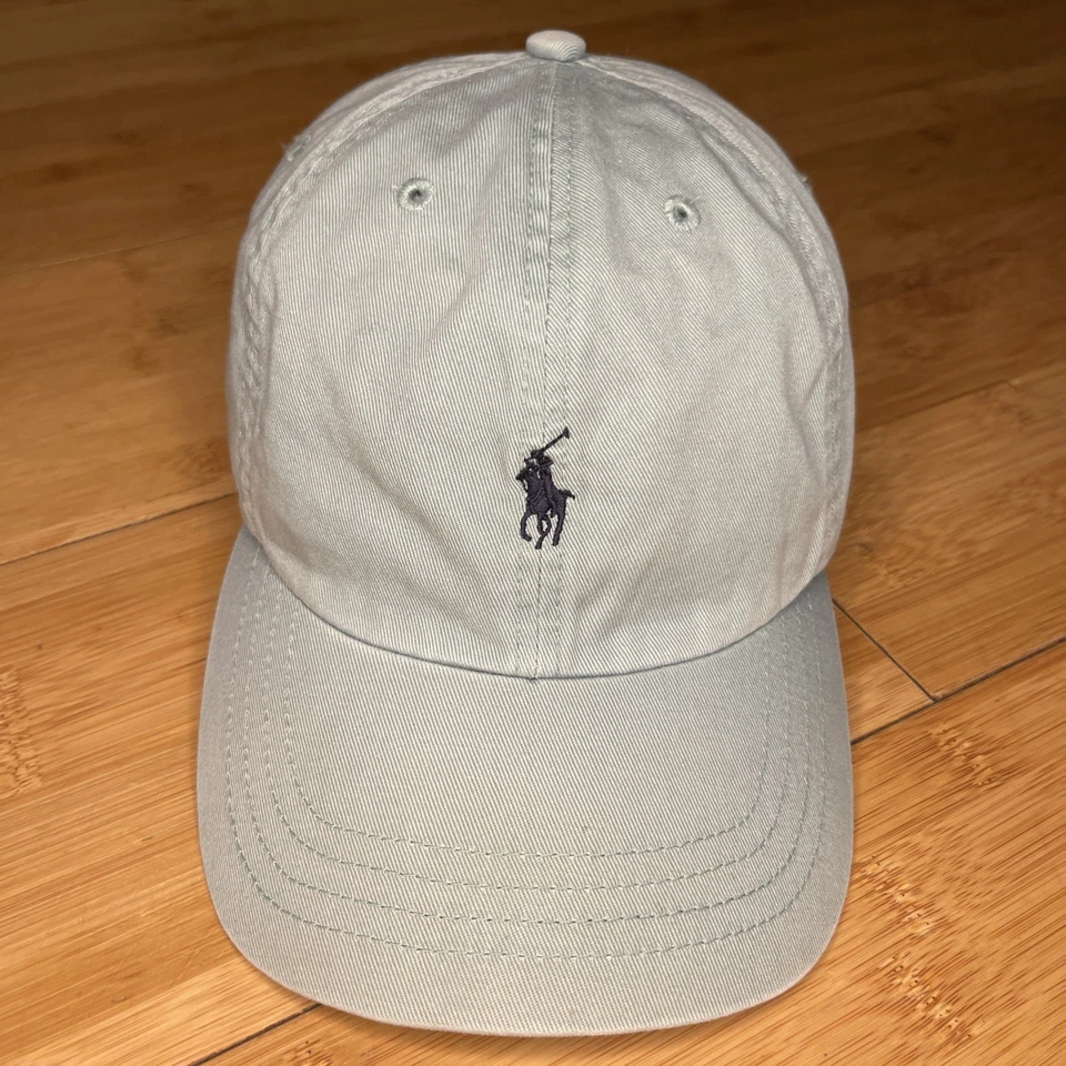 Boné vintage polo Ralph Lauren verde perfeito azul marinho fivela de pônei alça - Imagem 1 de 4
