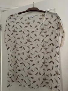 Next Size 20 Short Sleeved Blouse With Bird Design - Picture 1 of 4