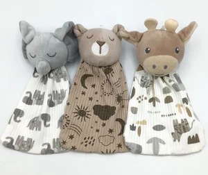 DreamGro Baby Lovey Bundle - Celestial Bear Cow Elephant Security Cloth Clutch - Picture 1 of 10
