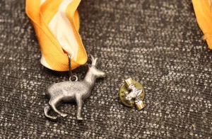 Vintage 1940er Sterling Pfadfinder Silber Antilope Award Medaille & Pin - Bild 1 von 9