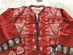 Brand New Original Alkaram Rust and Brown Cotton Printed 2 piece suit-XL - Picture 1 of 15