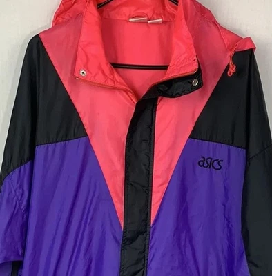 Vintage Asics Jacket Windbreaker Embroidered Logo Mens XL 80s 90s - Image 1 of 4