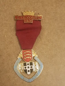 Vintage 1974 Metal Royal Masonic Benevolent Institution RMBI Steward Jewel - Picture 1 of 6