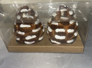 2014 Better  Homes & Gardens Pinecone Holiday Decor New Salt & Pepper Shakers - Picture 1 of 8