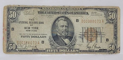 1929 US $50 National Currency, Jones-Woods  NEW YORK   AA13.18 - Image 1 of 4