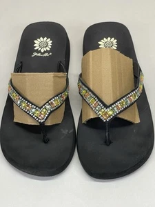 Yellow Box Women’s Pastel Jeweled Thin Strap Flip Flops Size 8 - Picture 1 of 8