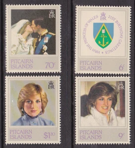 1982 Pitcairn Island HRH Princess Diana's 21st Birthday - MUH Set of 4 Stamps - Picture 1 of 1