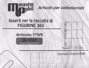 CONFEZIONE DA 20 FOGLI D 9 TASCHE PER ALBUM FIGURINE - Foto 1 di 2