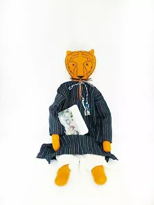 Bambola fatta a mano Djour The Tiger H47 cm con scatola commercio equo e solidale - Foto 1 di 5