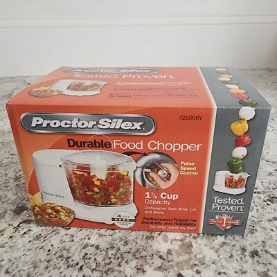 Proctor Silex 72500RY 1.5 Cup Durable Food Chopper Processor, White, New In Box - Image 1 of 4